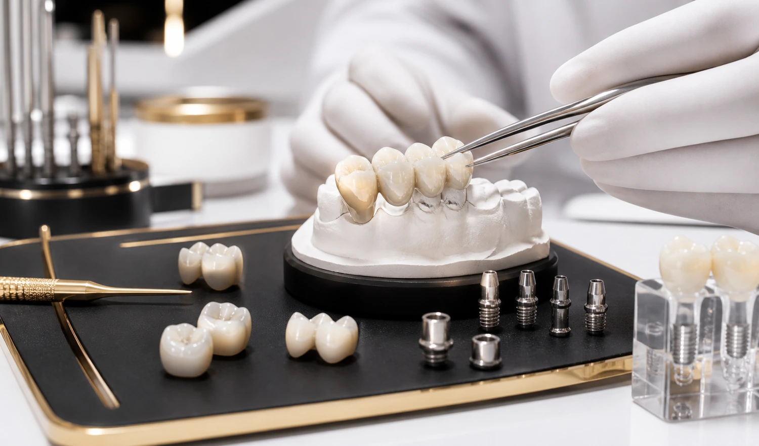 Dental bridge and implant-supported crown options for a missing tooth